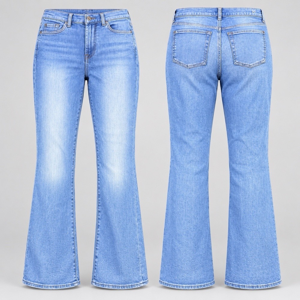 7 For All Mankind High Waist Slim Kick Jeans womens 28/25.5" light Wash Womens